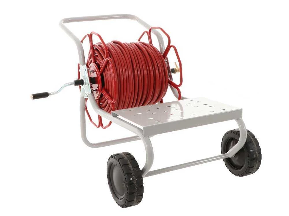 Avvolgitubo Irrorazione Petalo Con Carrello - Tubo 100 Mt - 20 Bar - Con Lancia A Leva In Ottone - immagine 2