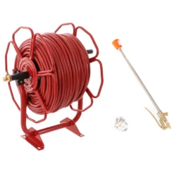 Avvolgitubo Irrorazione Petalo Tubo 100 Mt - 20 Bar - Con Lancia A Leva In Ottone