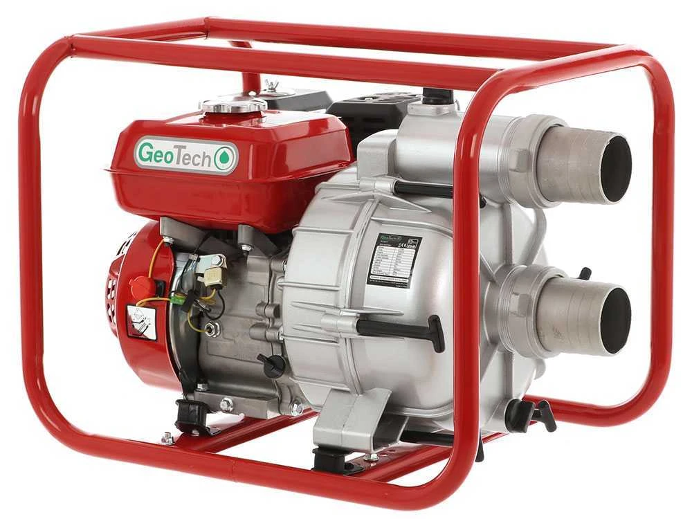 Motopompa A Scoppio GeoTech LTP80 Per Acque Nere Sporche Con Raccordi Da 80 Mm - immagine 3