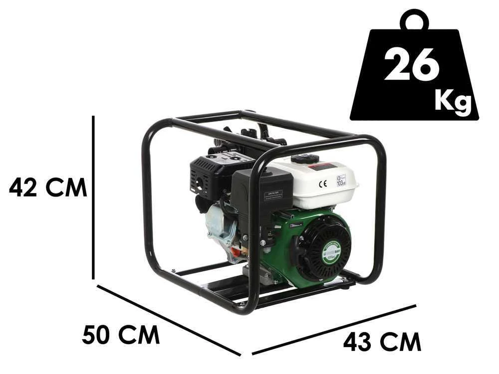 Motopompa A Scoppio Greenbay GB-HPWP 50 - Alta Prevalenza - Con Raccordi Da 50/40/40 Mm - immagine 3