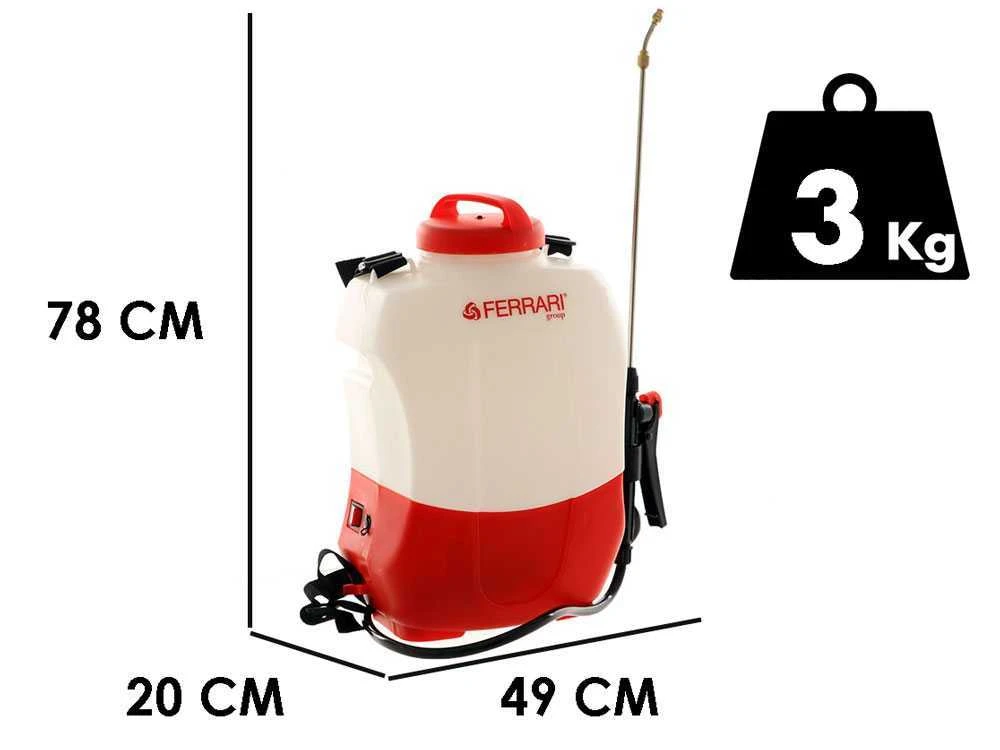 Pompa Irroratrice A Zaino Con Batteria Al Litio Ferrari Group 8L - Batteria Al Litio 12V 4Ah - immagine 3