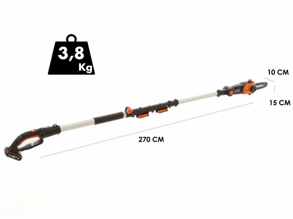 Potatore A Batteria Su Asta Telescopica Worx WG349E - 2Ah Da 20V - immagine 4