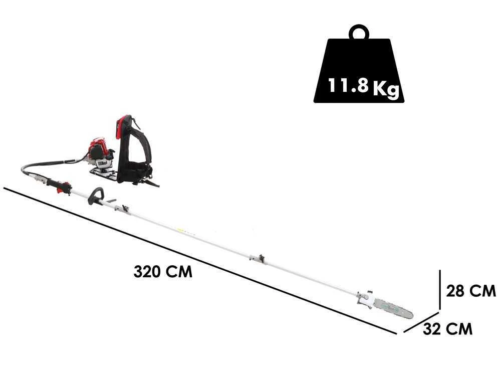 Potatore A Scoppio A Zaino 4 Tempi GeoTech GT-4 36 BP Con Asta Di Prolunga - 36 Cc - immagine 2