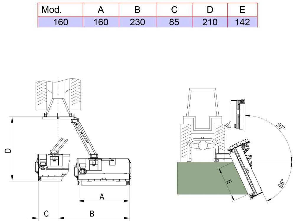 Premium Line A-PS 160 - Trincia Argini Laterale Per Trattore - Serie Pesante - immagine 17