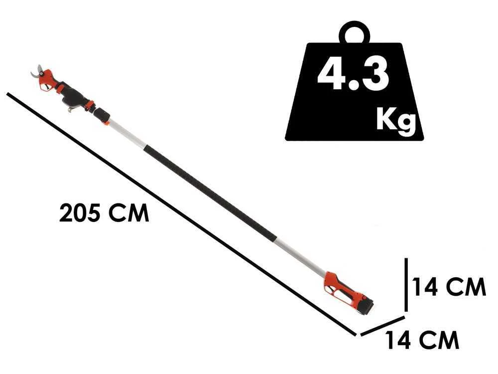Stocker Magma E-35TP - Forbice Elettrica Da Potatura Su Asta - 2x 21.6V 2.6 Ah - 205/325 Cm - immagine 5